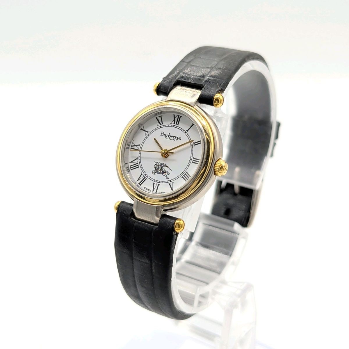 Burberry Y2K 00S Burberry Watch Quartz Ladies Round Silver White Dial Vintage Ru