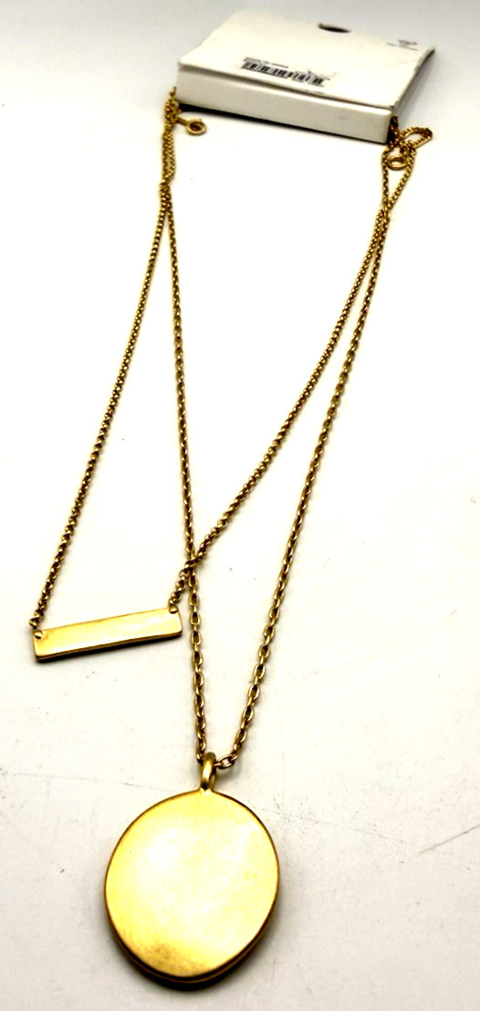 NWT MADEWELL Gold Tone Coin & Bar Pendant Necklaces ~ Wear together/separately