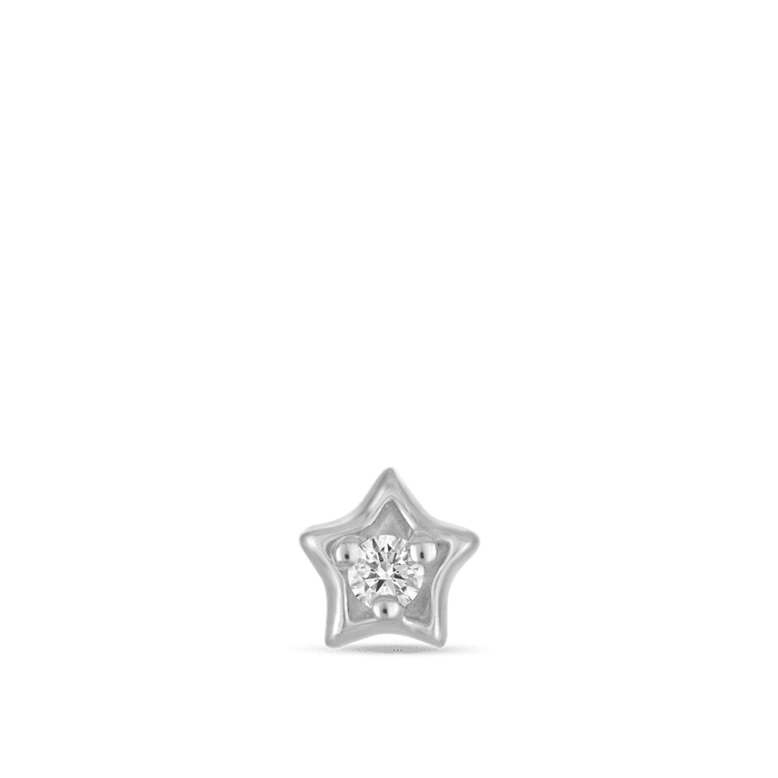Gold Star Moissanite Helix Cartilage Stud 925 Sterling Silver