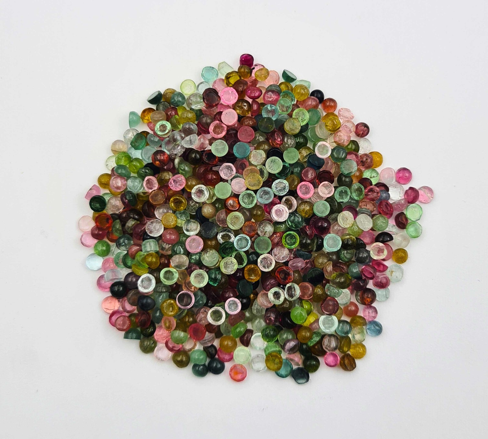 Natural Multi Tourmaline Round Cabochon Loose Gemstone Lot 100 Pcs 3 MM
