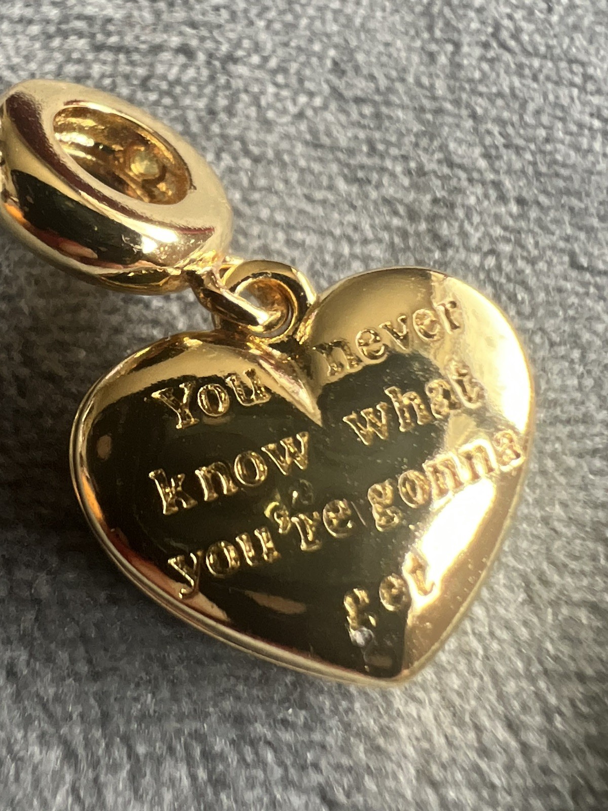 New Marked 925 Silver Gold Plated Box Of Chocolate Heart Charm Pendant
