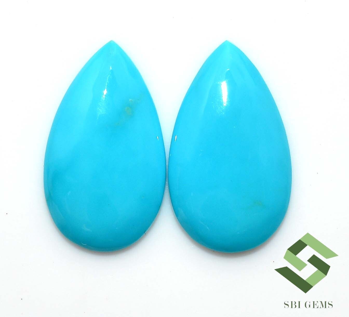 18×10 mm Natural Sleeping Beauty Turquoise Pear Cabochon Pair 7.16CTS Loose Gems