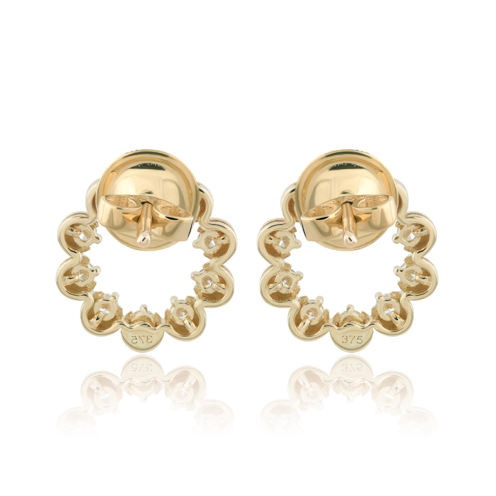 0.20 Ct Lab Grown CVD Round Diamond Earrings Anniversary Gift 9k Yellow Gold
