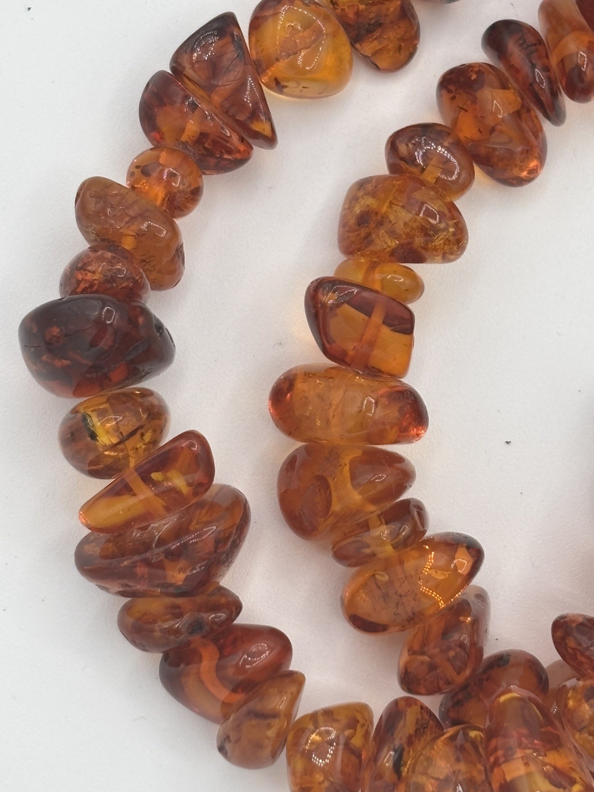 Vintage Baltic Amber Nugget Necklace 114g/4oz– Natural Cognac Inclusions – 42”