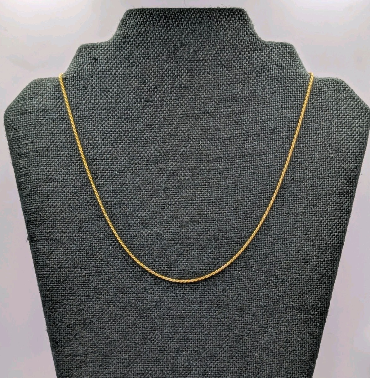 Danecraft Yellow Gold Plated Sterling Silver 1.5mm Rope Chain Necklace 18″ 3.2g