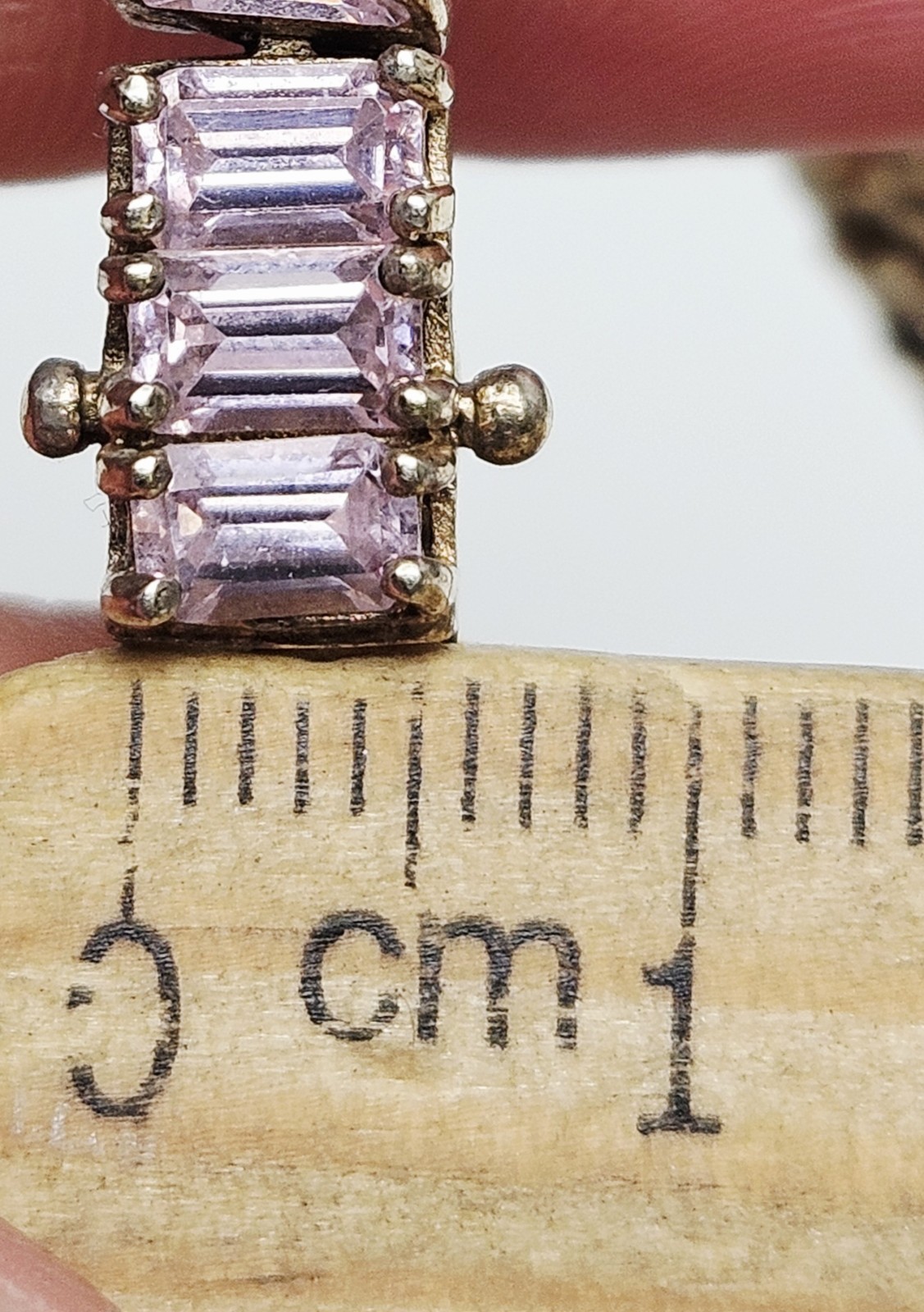 Pink CZ Tennis Bracelet 925 Sterling Silver 22.4g 8″