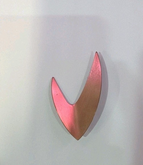 Vintage Kim Craftsman Copper Boomerang Brooch Pin 2 1/2 Inches