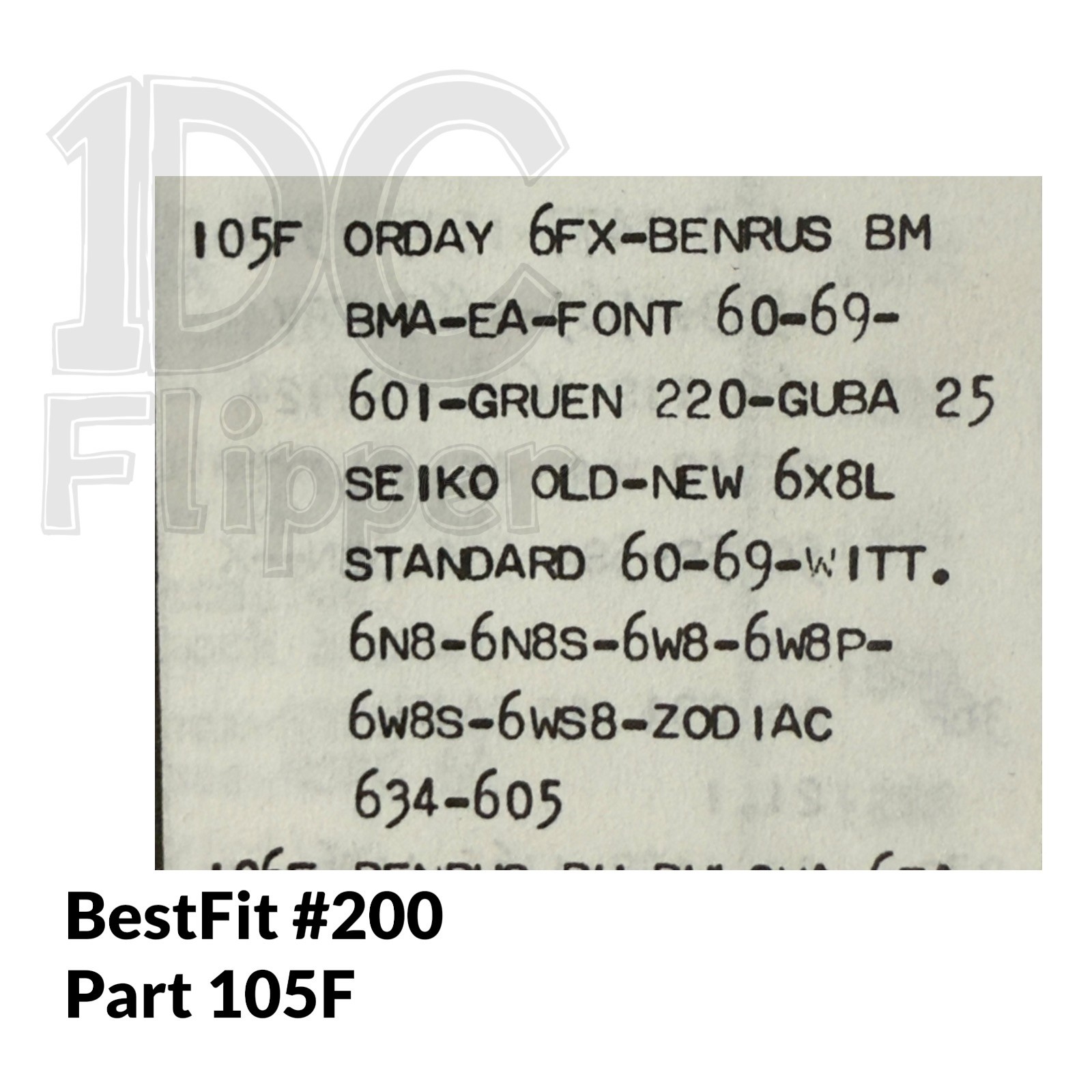 Font 60 WINDING STEM BestFit 200/105F, 0.90, 15.0mm Read!