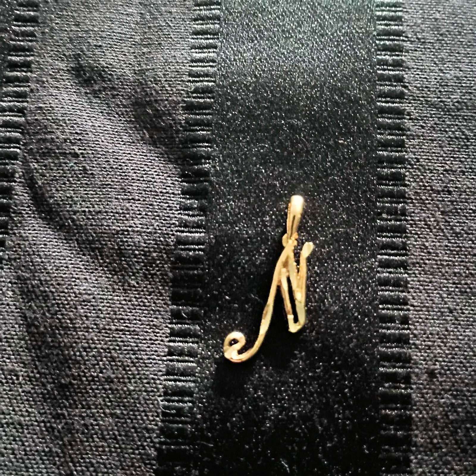 Gold Plated Initial Pendant 24k Yellow Gold Cursive Letters A to Z Diamond-Cut