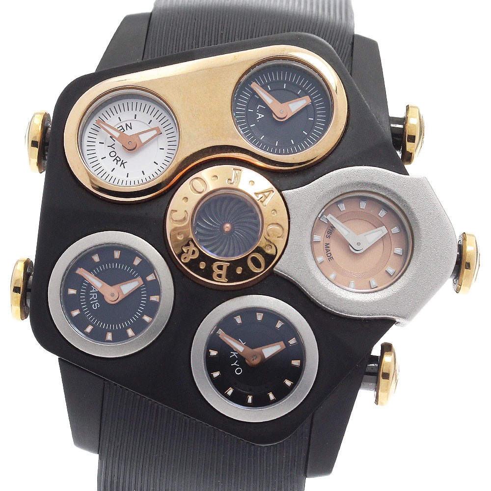 JACOB&CO ground JC-GR1-24 5 time zone black/white/bronze Dial Quartz Mens_968839