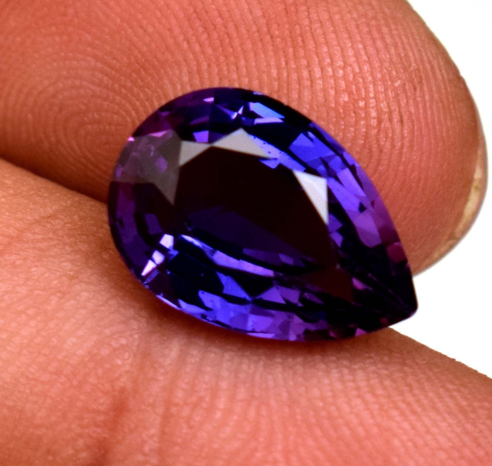 9.45 Ct Natural Purple Blue Sapphire Pear Cut Loose Gemstone Certified