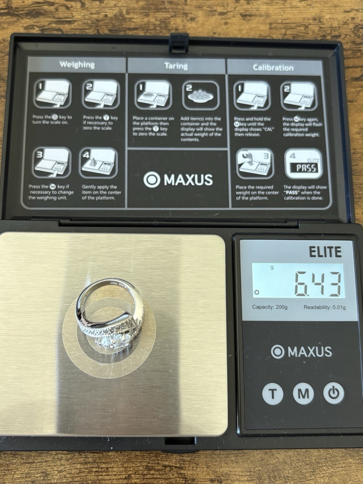Sterling Silver Palladium Cubic Zirconia Bold Shooting Star Ring Size 6