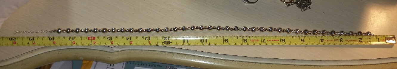 Ross Simons Sterling silver 2 size beaded ball chain Necklace 18″-20″