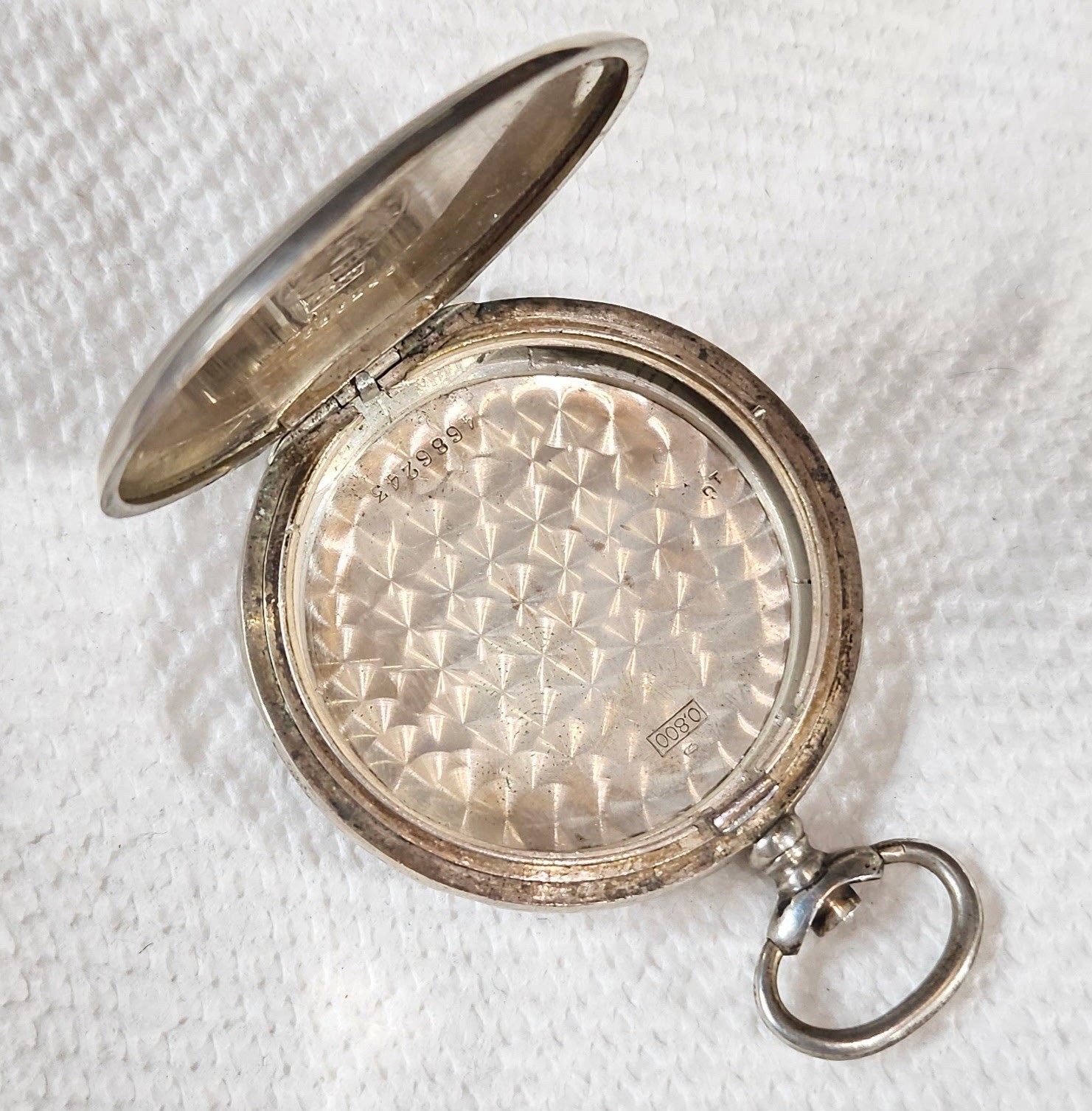 Vintage 16s Longines 800 Silver Hunter Pocket Watch Case