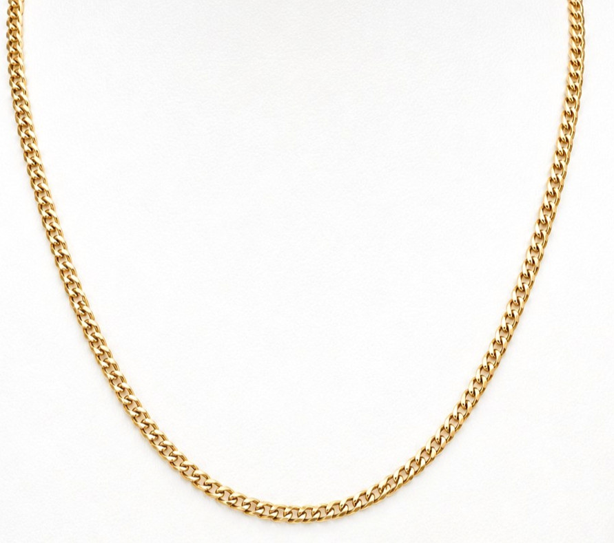 18K Yellow Gold Miami Cuban Link Chain Necklace 20″ 21g 3.35mm Fancy Chain NEW