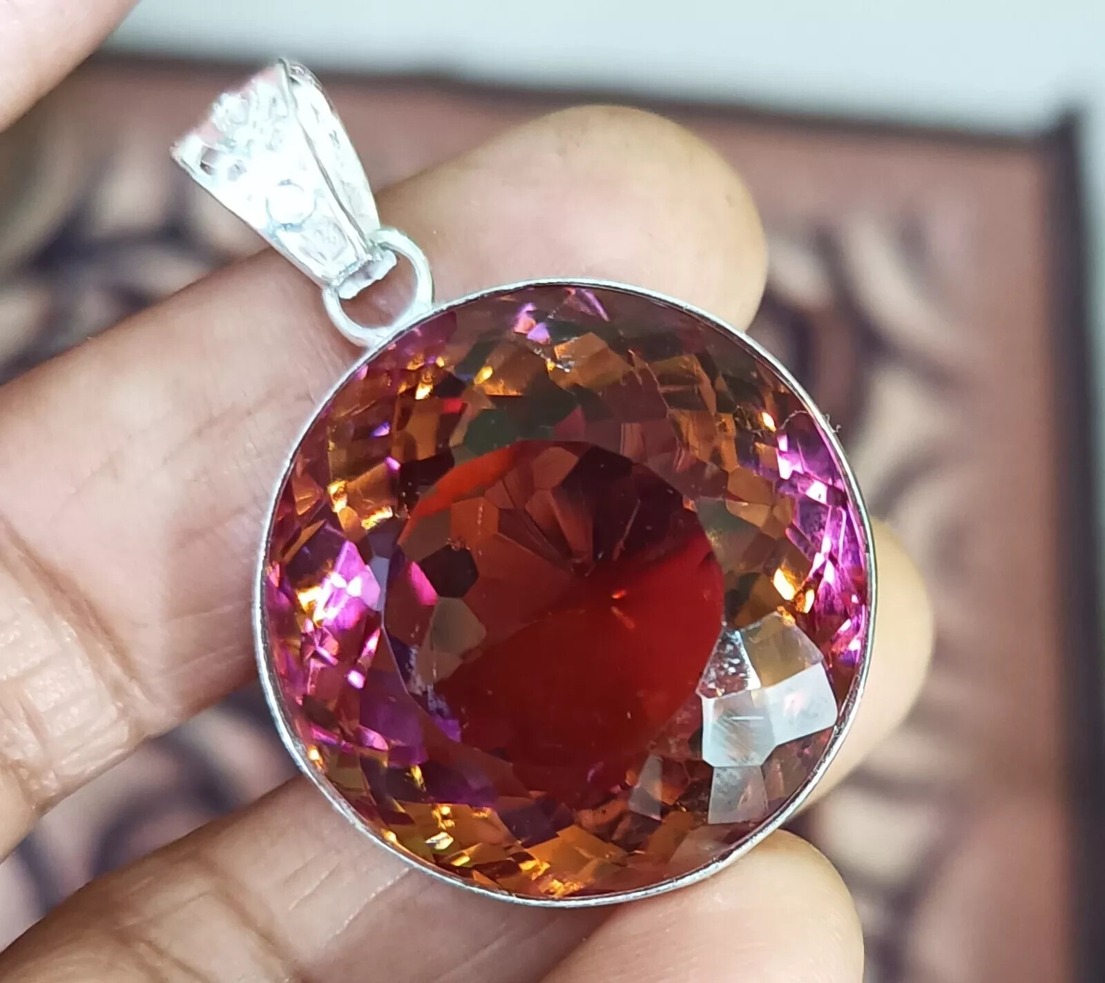 Certified 70 Ct+ Natural Zultanite 7 Color Pendant 925 Silver Loose Gemstone