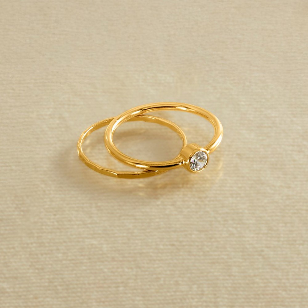 1/20 14K Gold Filled 1.25mm Hammered Stack Band