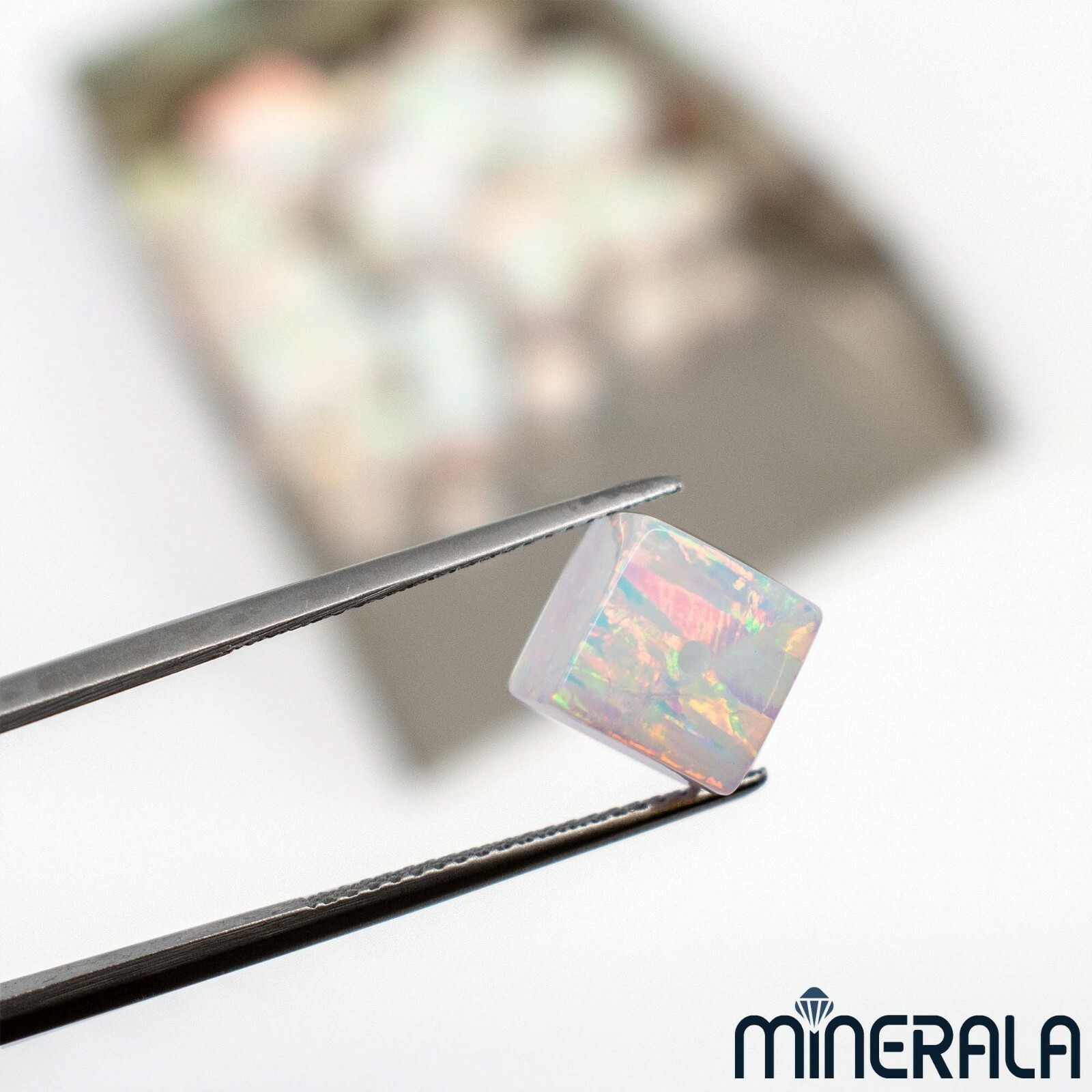WHITE SYNTHETIC LAB CREATED OPAL CUBE LOOSE BEADS FULL DRILLED 3mm-8mm WP002B2