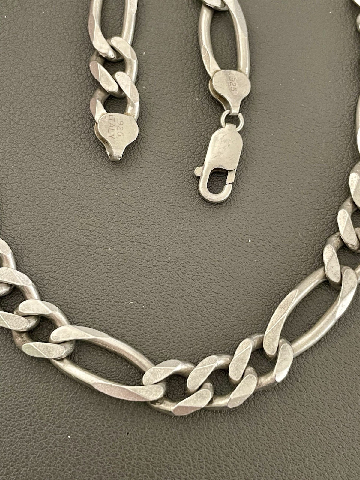 925 sterling silver Figaro link chain 9.5 wide, 22.5Inches (F135)