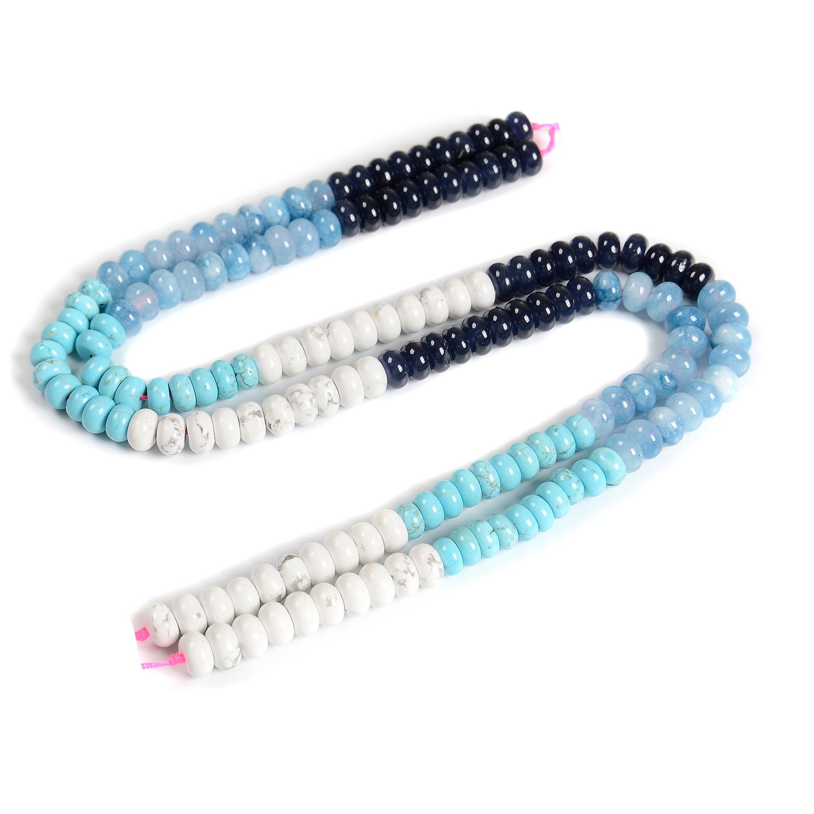 Multi-color Gemstone Smooth Rondelle Beads Size 5x8mm 15.5” Strand