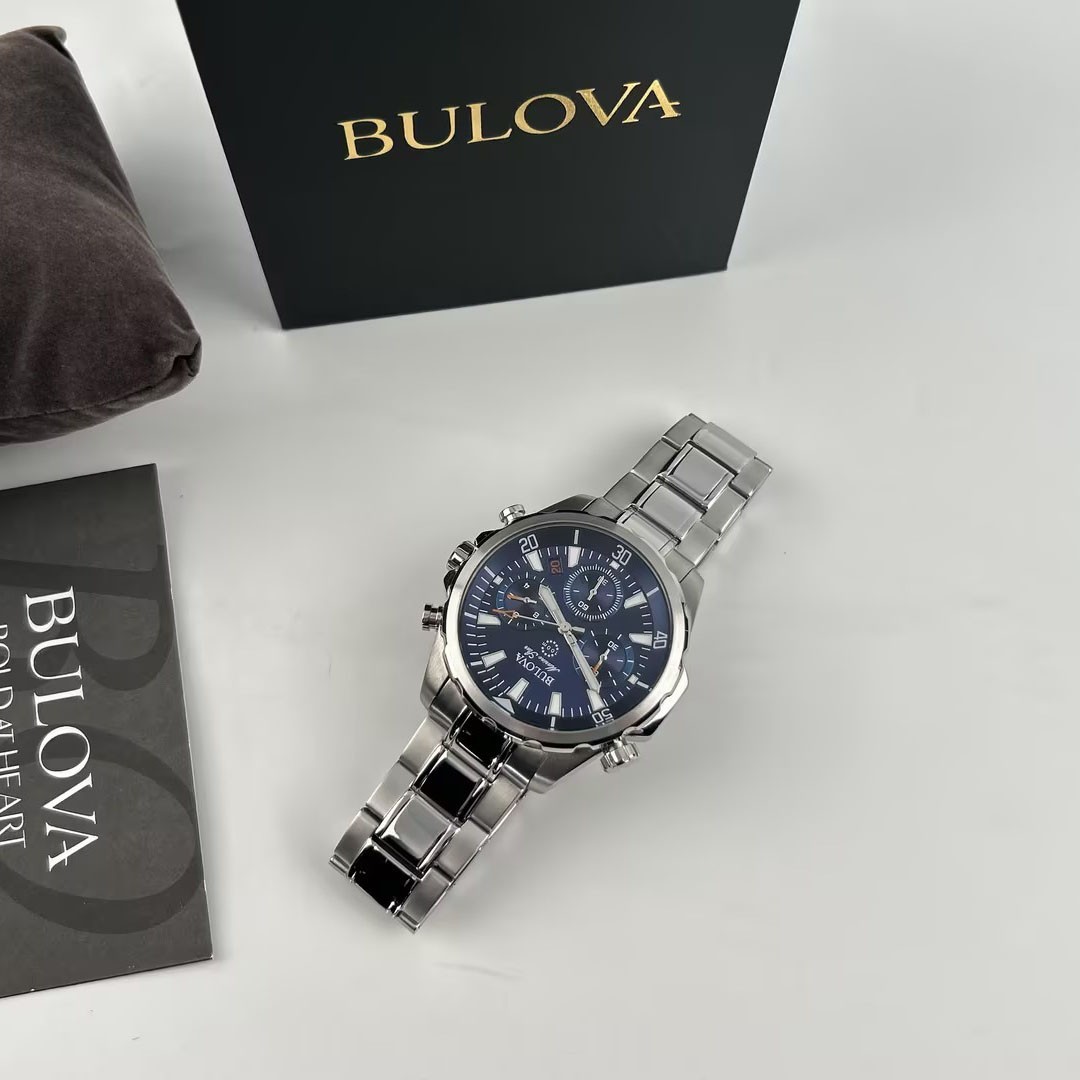 Bulova 96B256 Marine Star Blue Dial Men’s Chronograph Quartz Watch Stainless