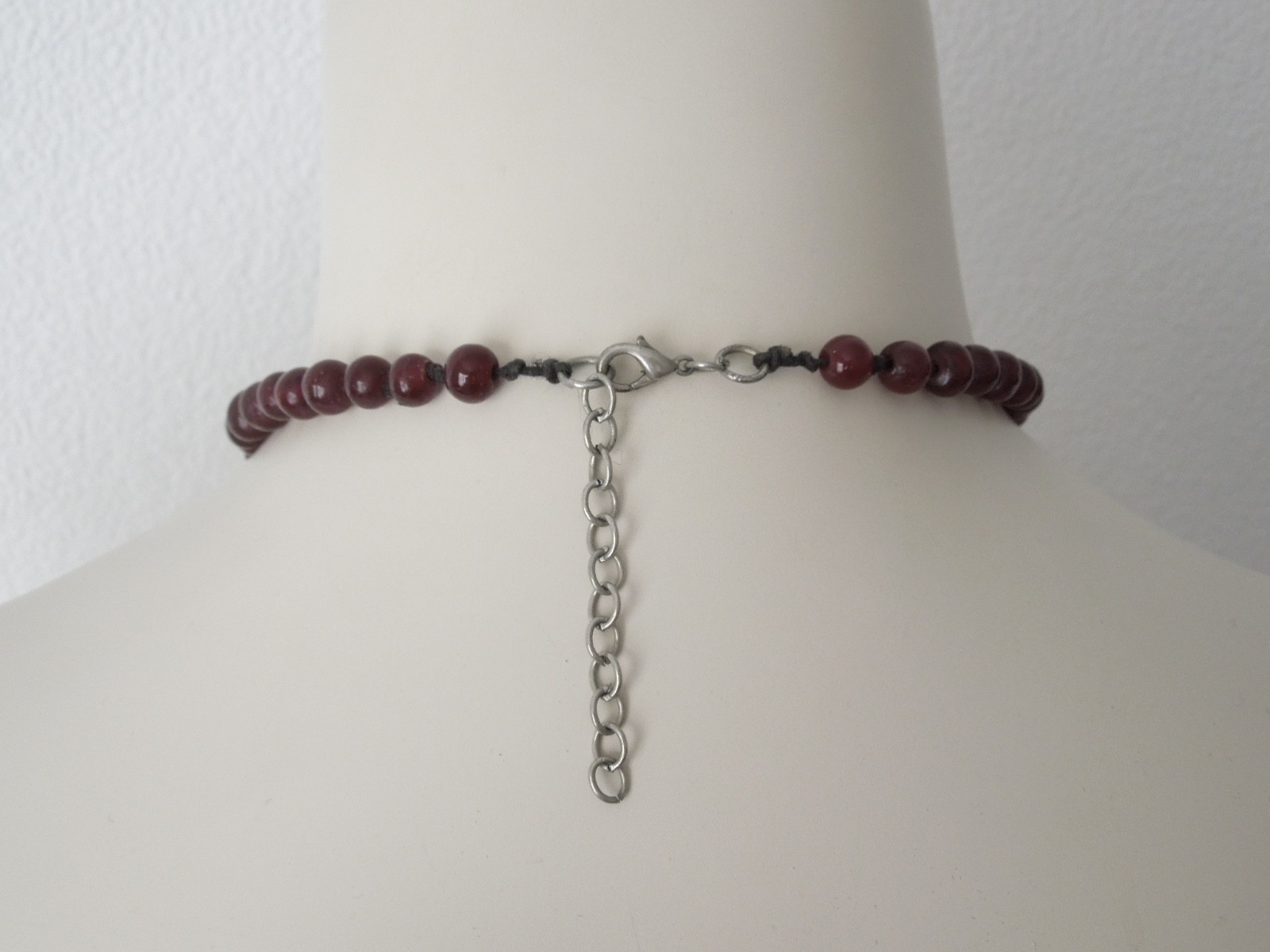 Necklace Collier Dark Red Pendant Glass? Bordeaux 33.2 G/42-47 Cm