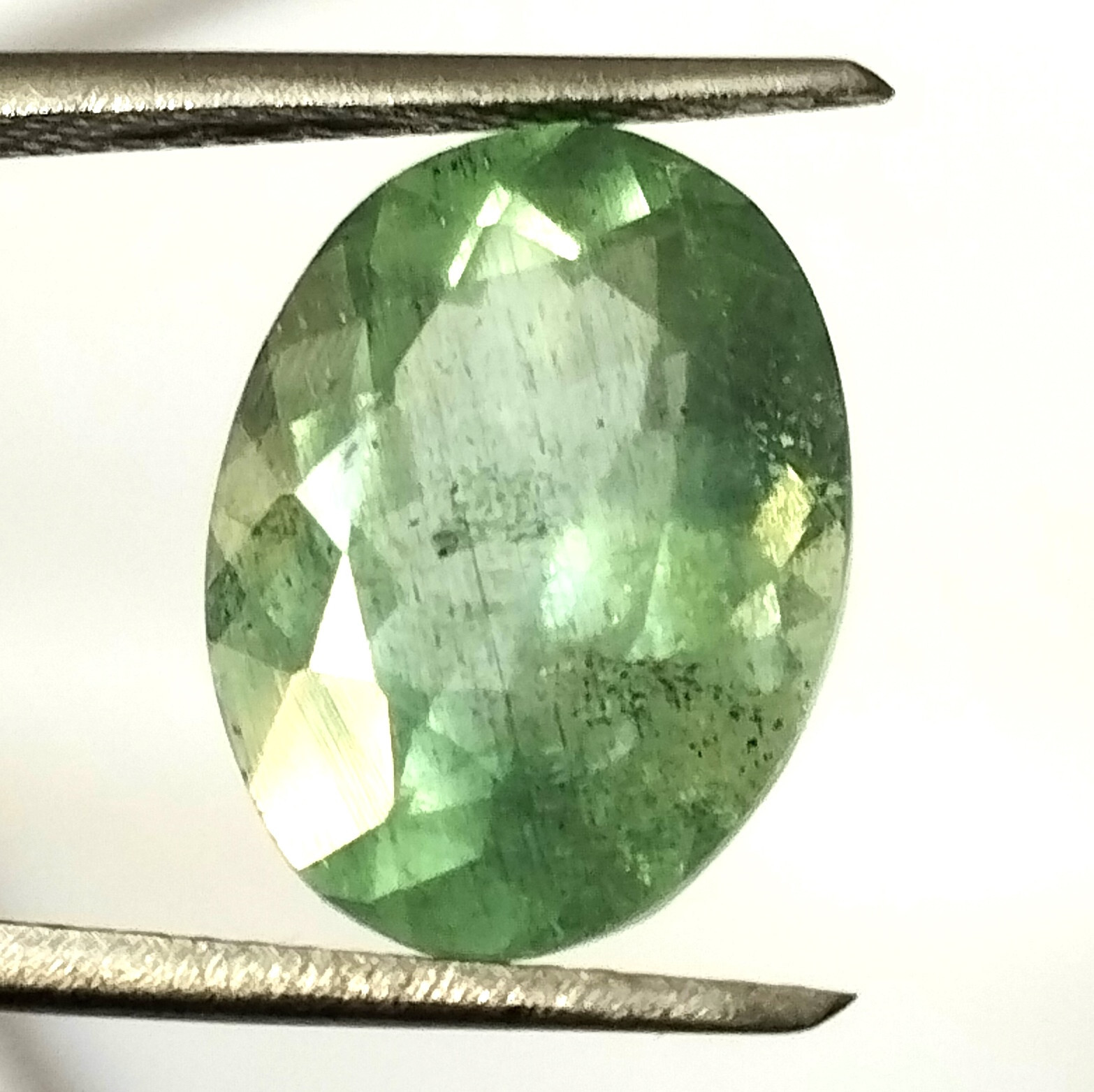 5.85 Carat Natural Greenish Blue Aquamarine Faceted Oval Gemstone 13.8X10.3 mm