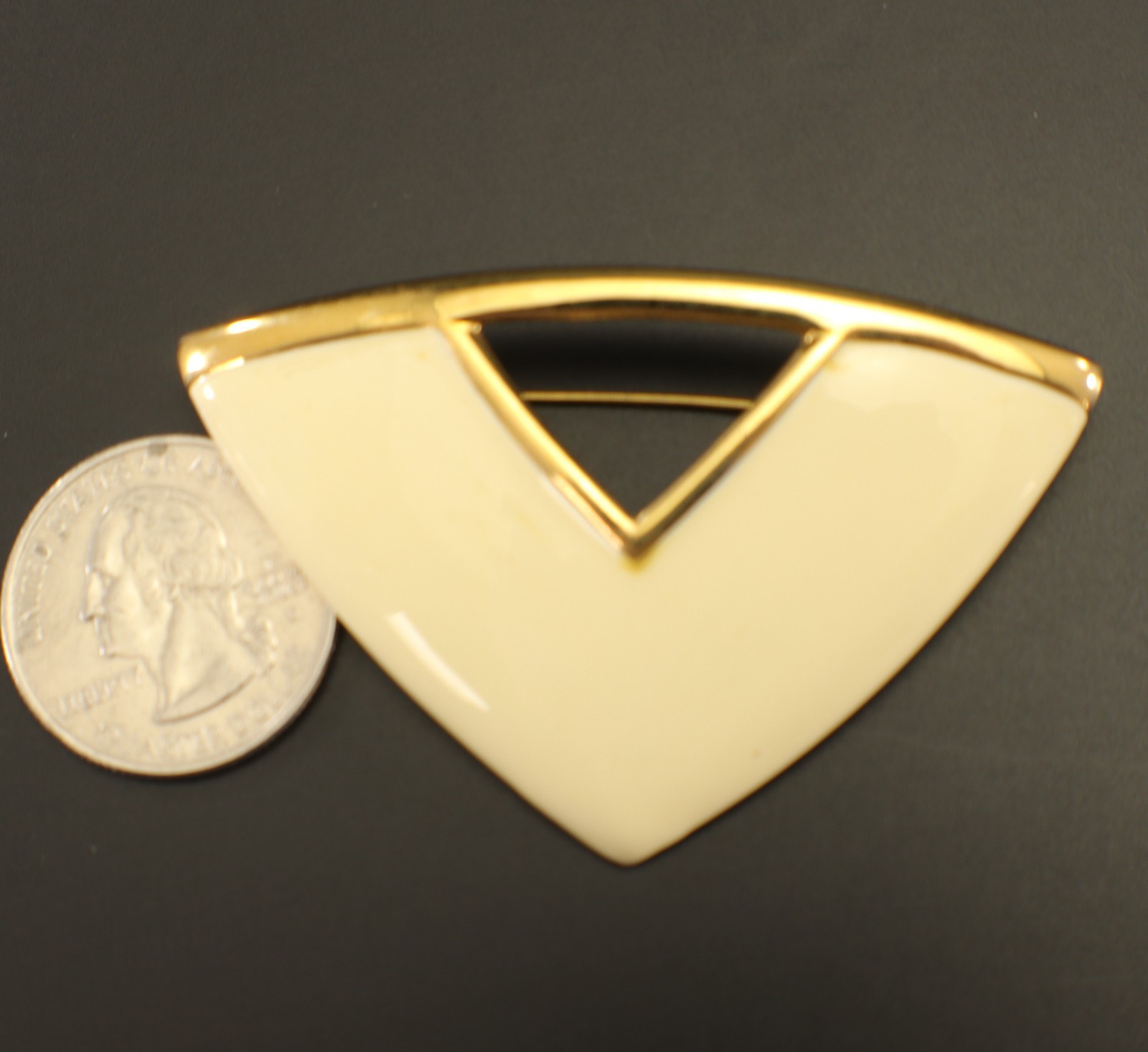 Monet Art Deco BROOCH or Lapel Pin Enamel Modernisst Triangle Geometric Vintage