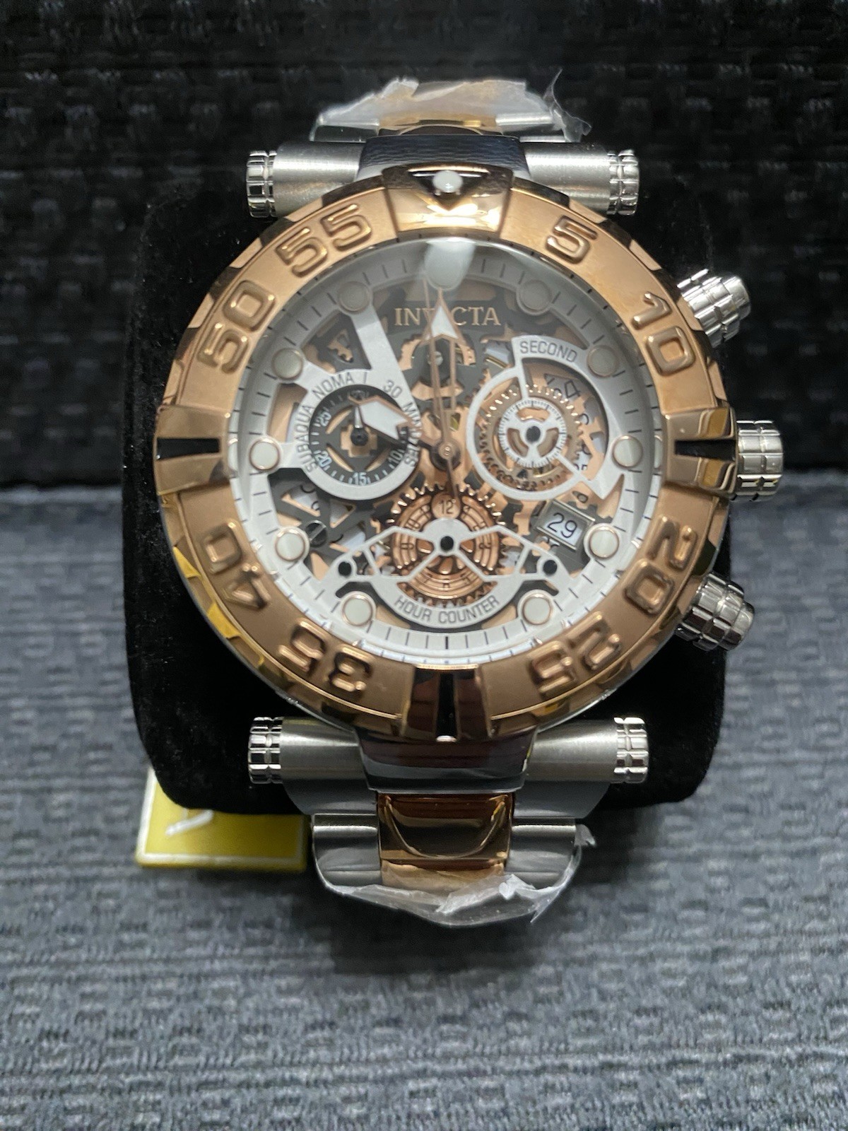 Invicta 47mm Subaqua Noma I Silver & Rose Gold Z60 Quartz LE Watch,Model#33365