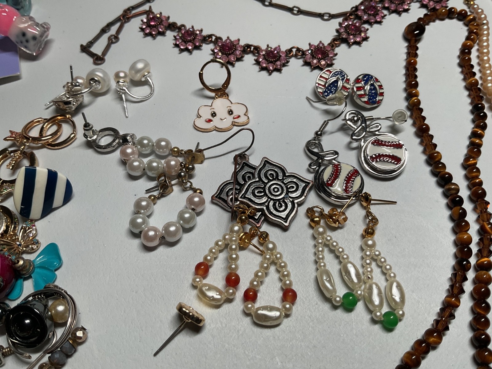 Teens kids young adults mixed jewlery lot of earrings, necklaces, bracelets