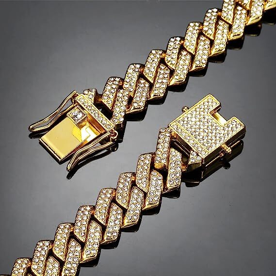 Mens 12MM Gold Plated Iced CZ Out Solid Miami Cuban Link Bracelet Hip Hop Jewely