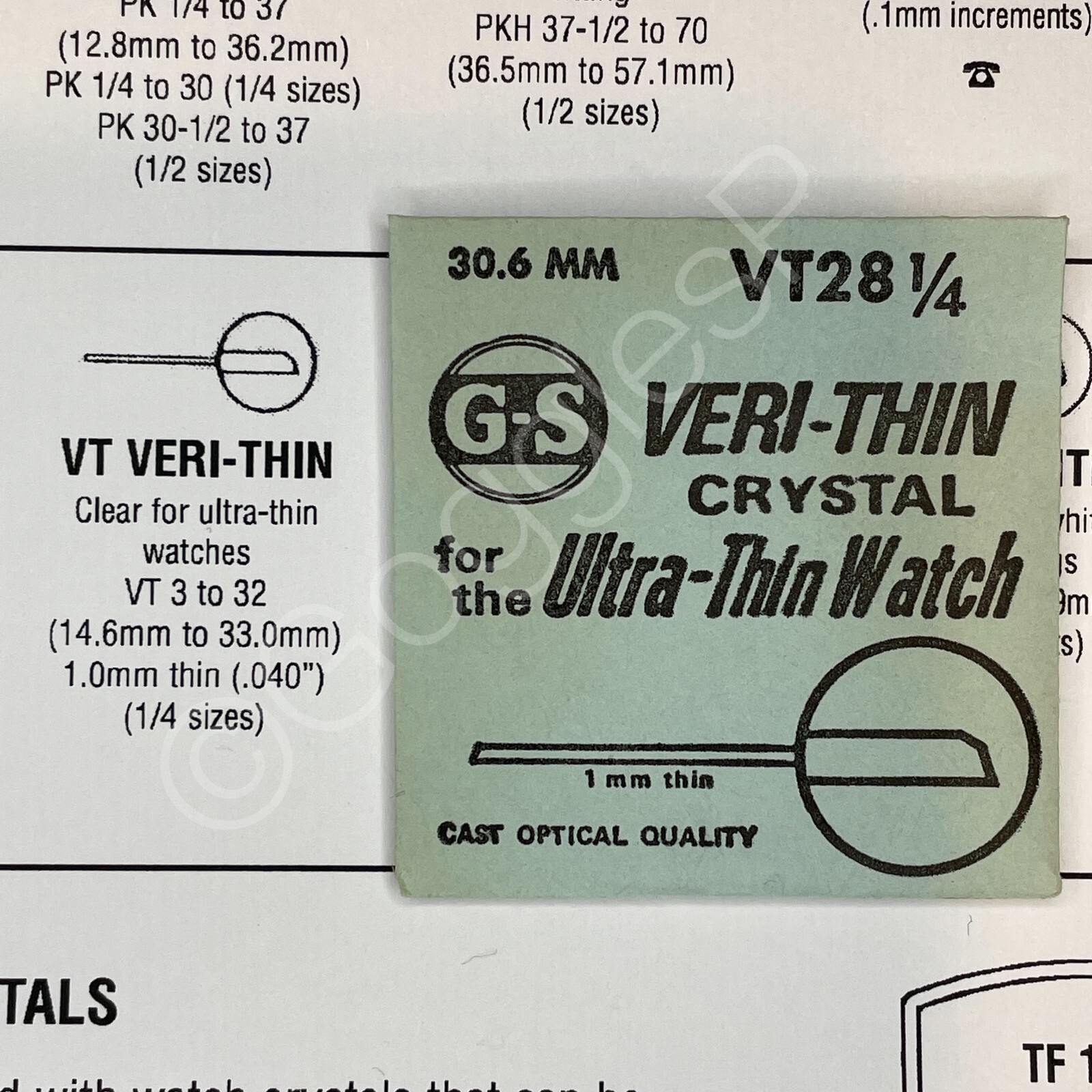 GS VT (Veri-Thin) Acrylic Crystal 22.9mm to 33.0mm (Choose Size)