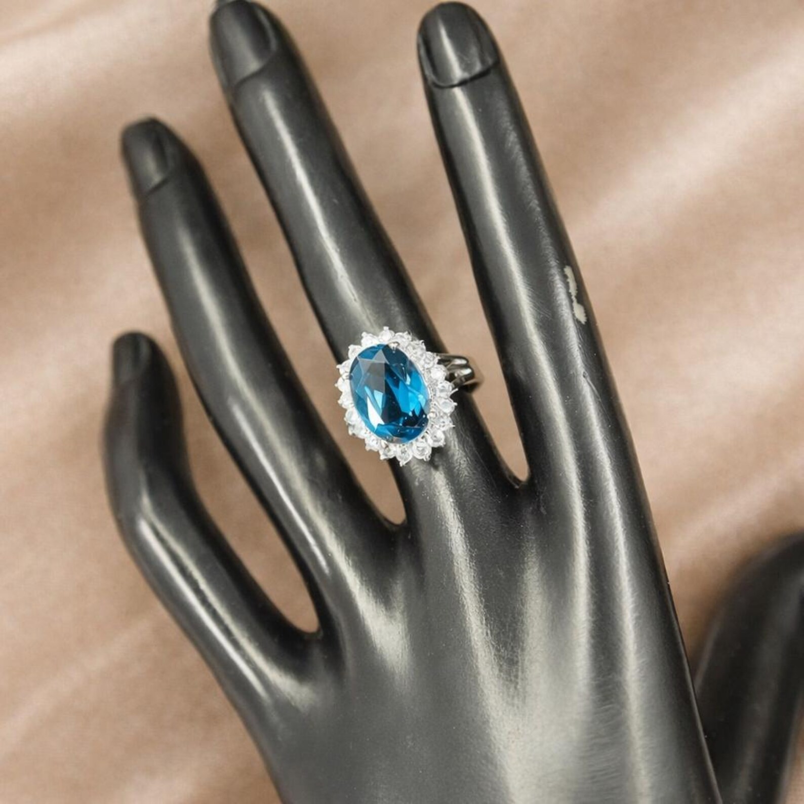 6.00 Ct Oval Cut Natural Topaz Diamond Anniversary Ring 14K Solid White Gold 8