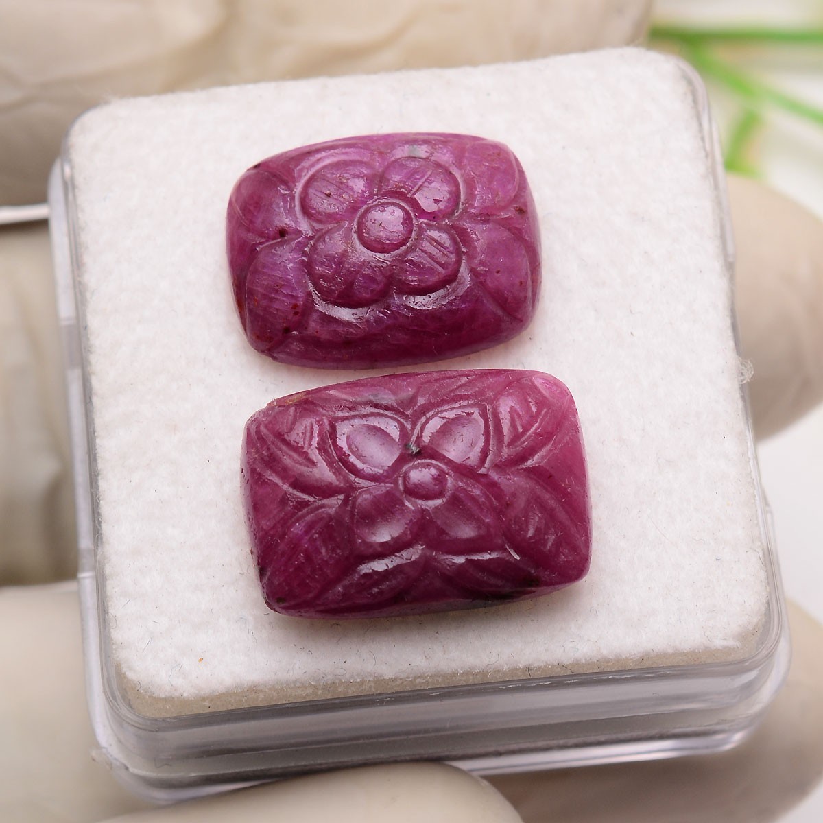 2 Pcs Natural Ruby Untreated Rare Moghul Carved Exclusive Loose Gemstones Lot