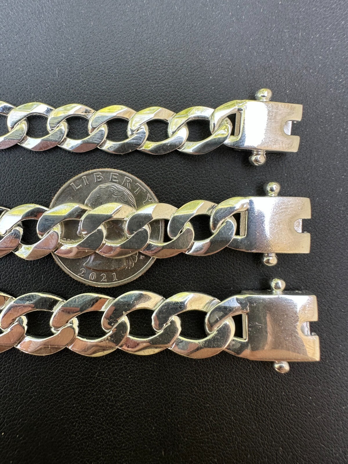 Curb Cuban Link Chain Necklace Bracelet Real 925 Sterling Silver Sleek Box Clasp