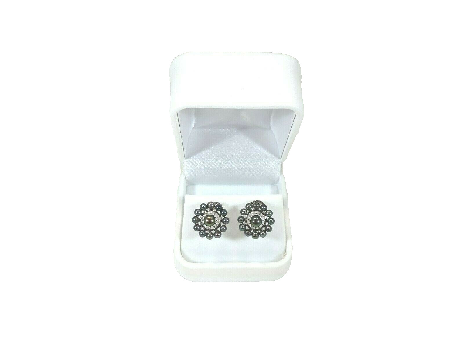 Cultured Freshwater Black Pearl Solid Sterling Silver Omega Back Earrings
