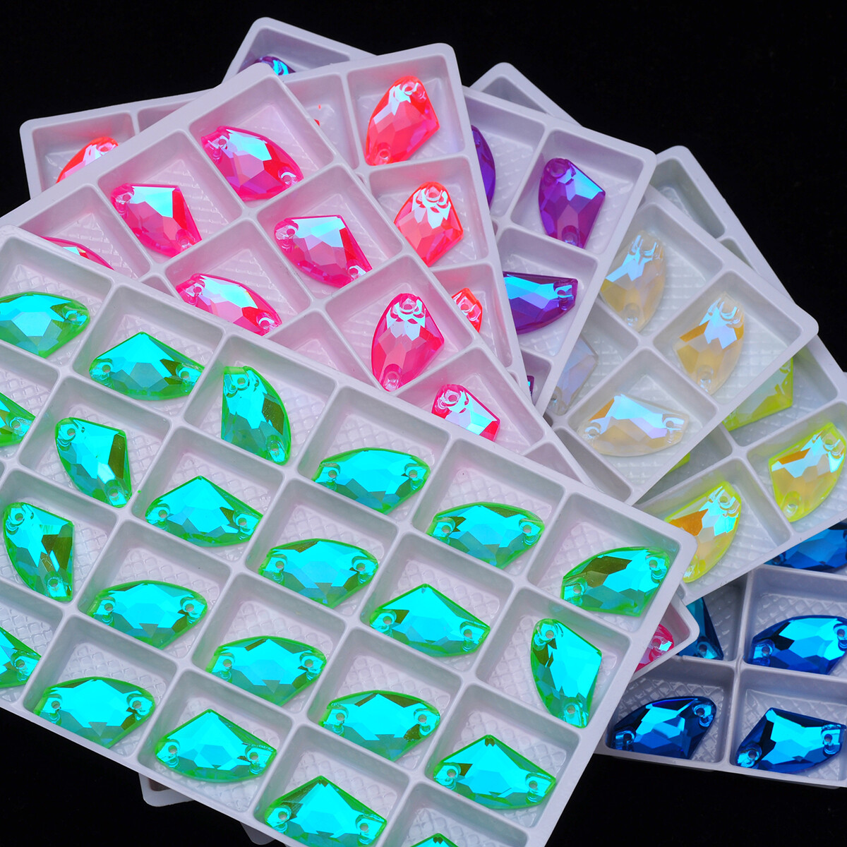 Galactic Gem Crystal Neon Sew On Rhinestones Fluorescence Mocha Sewing accessory
