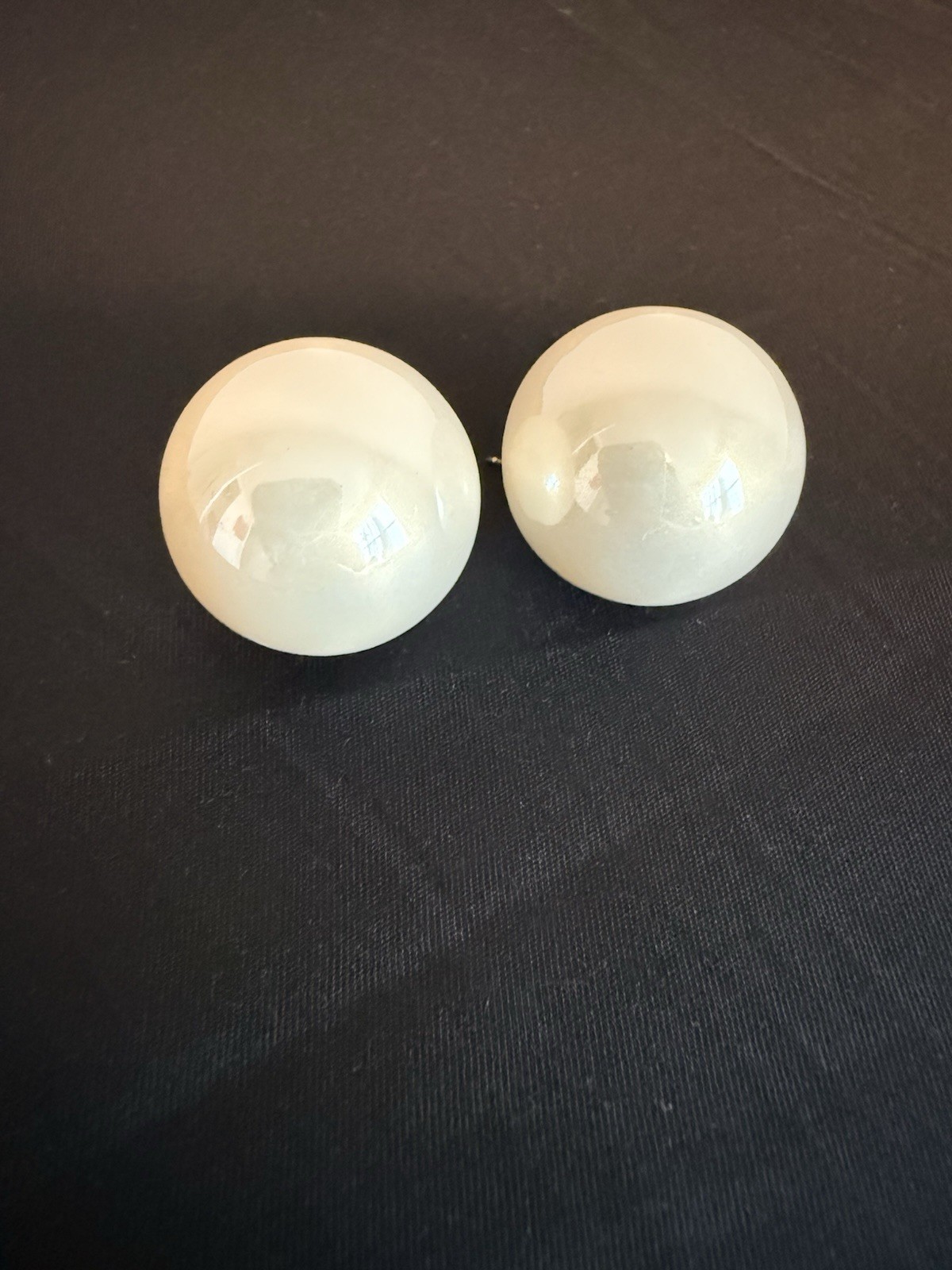 Women’s Oversized Faux Pearl Stud Earrings – Classic Ivory Statement Earrings