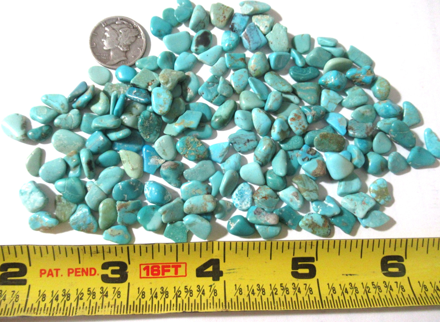 KINGMAN TURQUOISE X-SMALL FLATS & STONES 150tcw 5mm X 5mm TO 11mm X 6mm #864