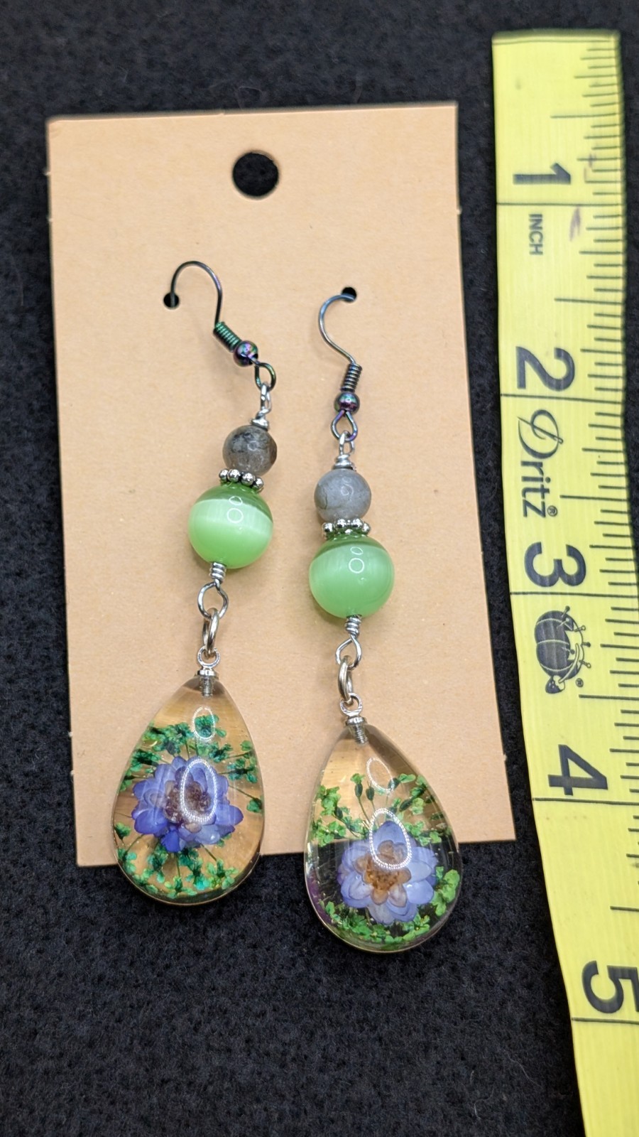 Women’s Flower Stylish Boho Mixed Beaded Drop Dangly Hook Earrings 💙💚🤍🤎