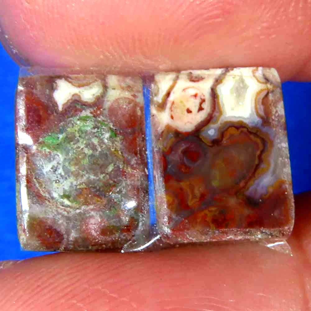 5.05Cts 100%Natural Red Palm Root Agate Cushion Cab Pair 8x11x2mm Loose Gemstone