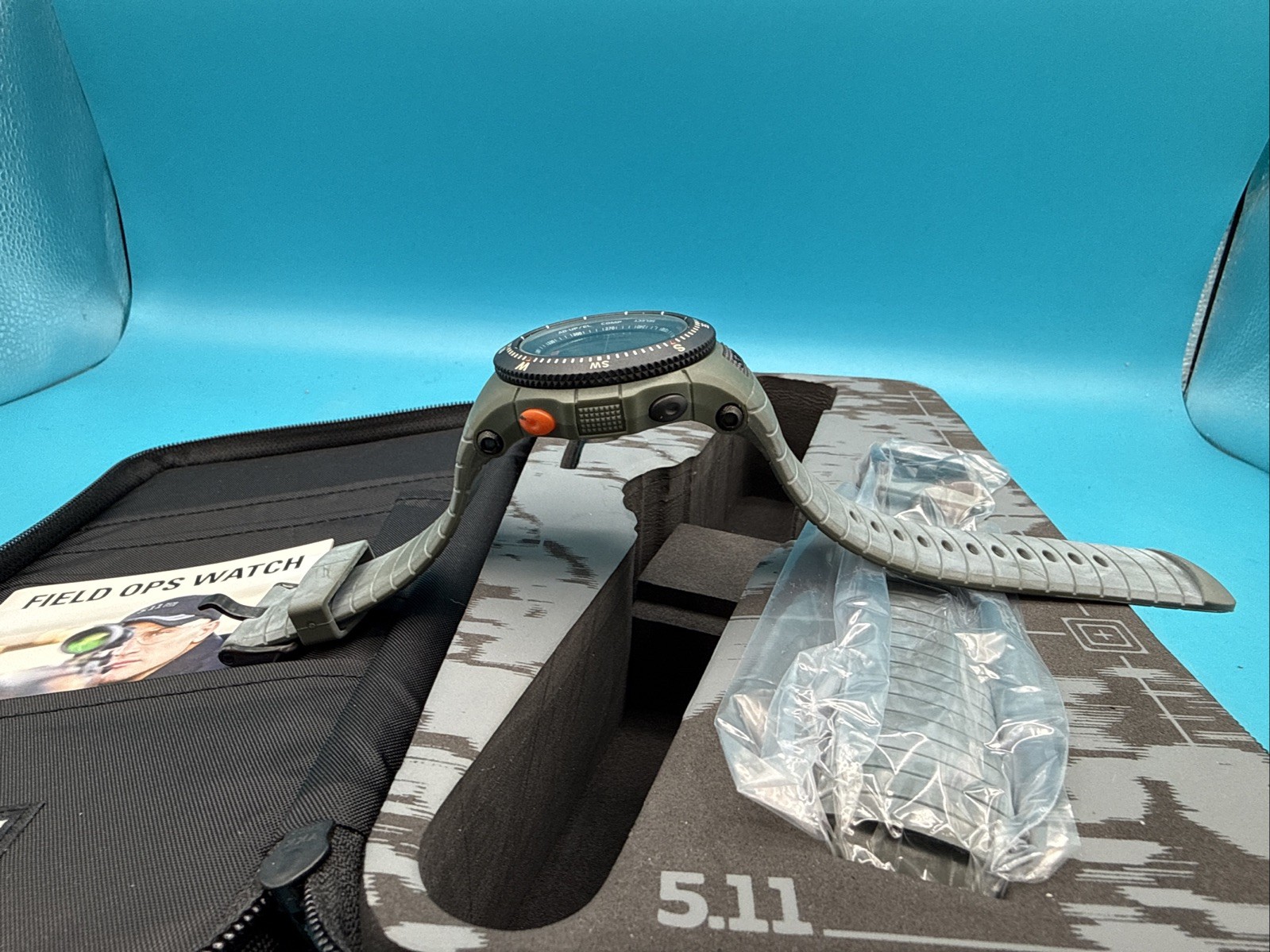 511 5.11 Tactical Field Ops Watch (59245) Green with Case Military Sure Shot