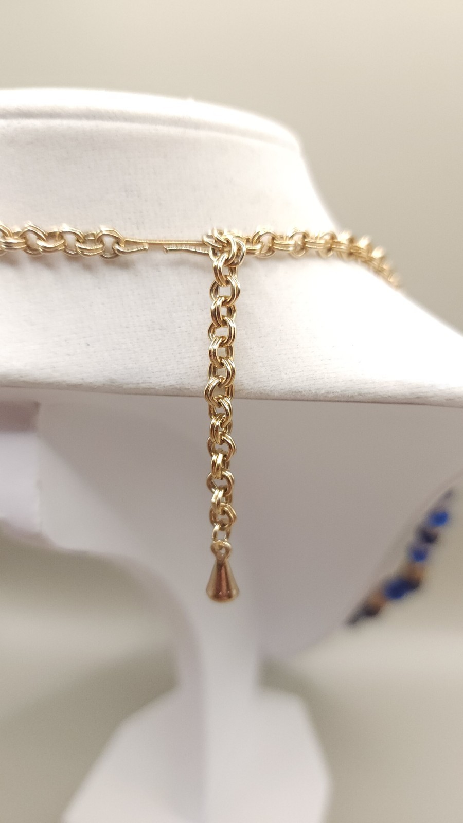 Vintage 1960s Blue Lucite Bead 3 Strand Statement Necklace Gold Filigree Chunky