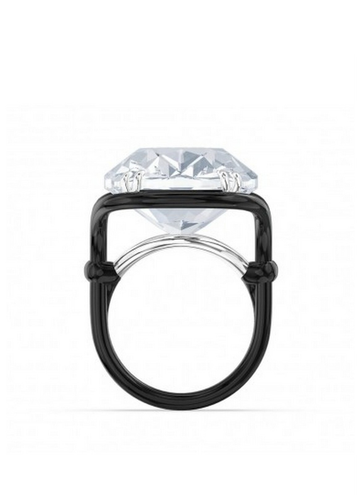 Swarovski $250 Harmonia Oversized Crystal White Mix Metal Cocktail Ring 6.75/55