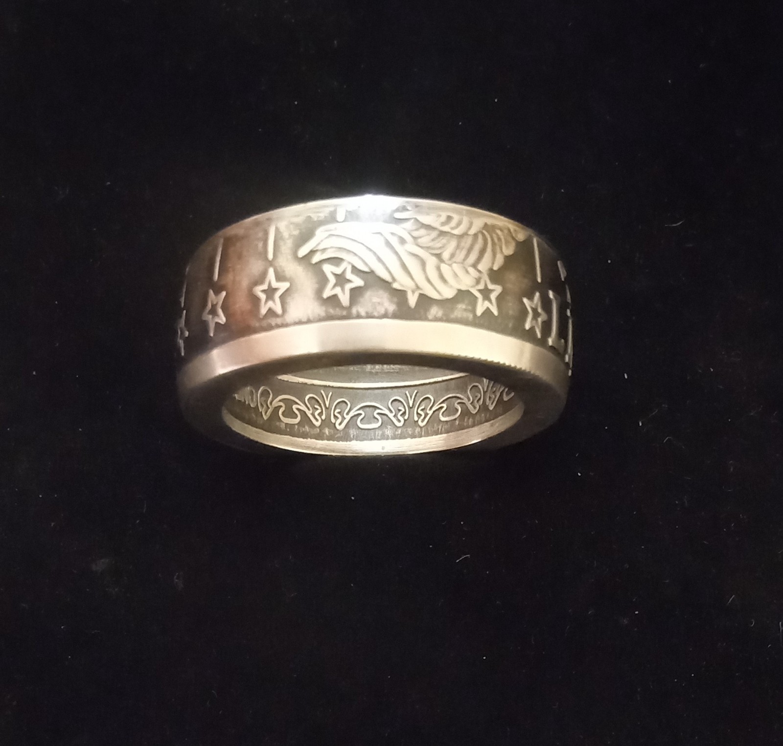 LIBERTY COIN RING. .999 SILVER. SIZES 10 TO 15