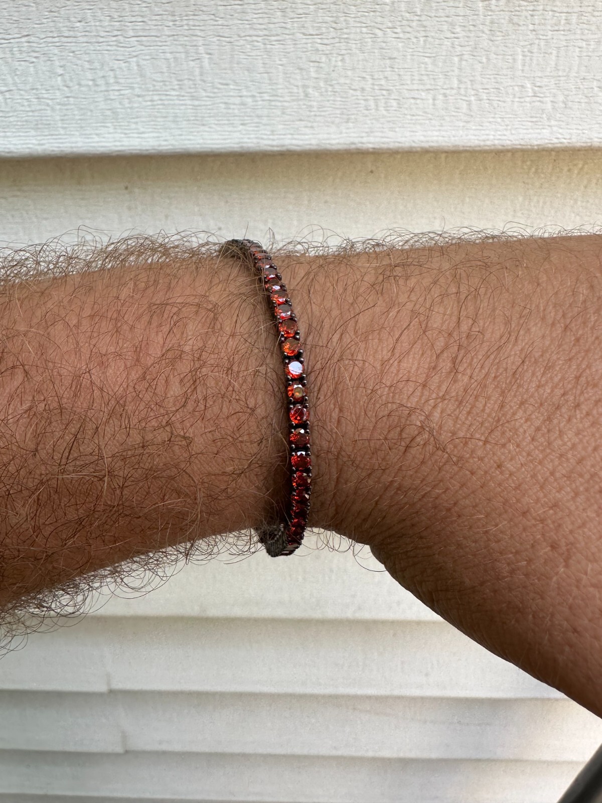3mm Deep Red CZ Tennis Bracelet Real Iced 925 Sterling Silver Mens Ladies 6-8.5″