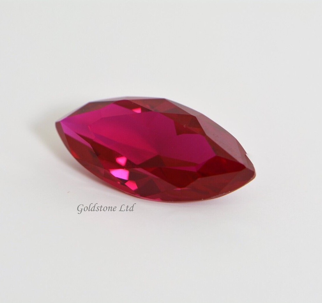 Lab-Created Ruby Marquise Shape Corundum (4×2-24x12mm)