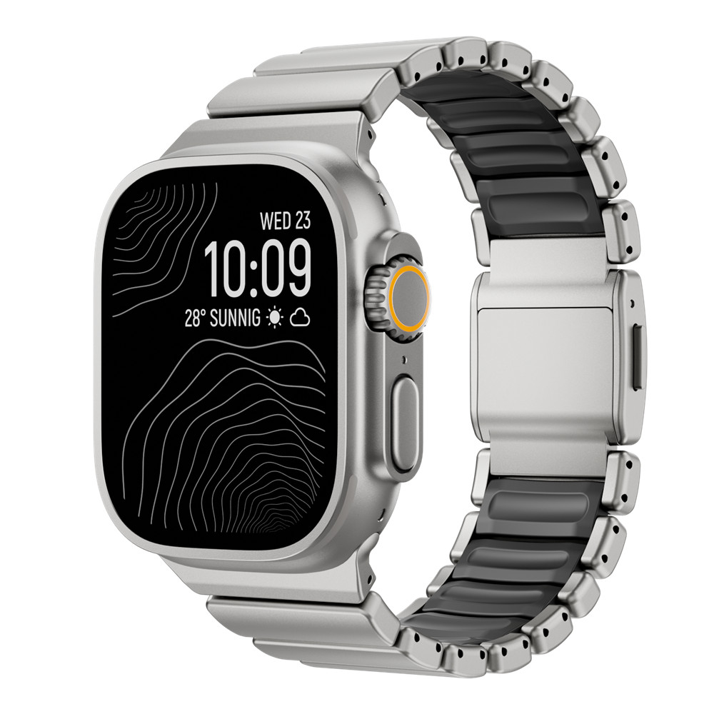 Titanium + Silicone Link Band for Apple Watch Ultra 3 2 49mm Series 11 10 9 8 7