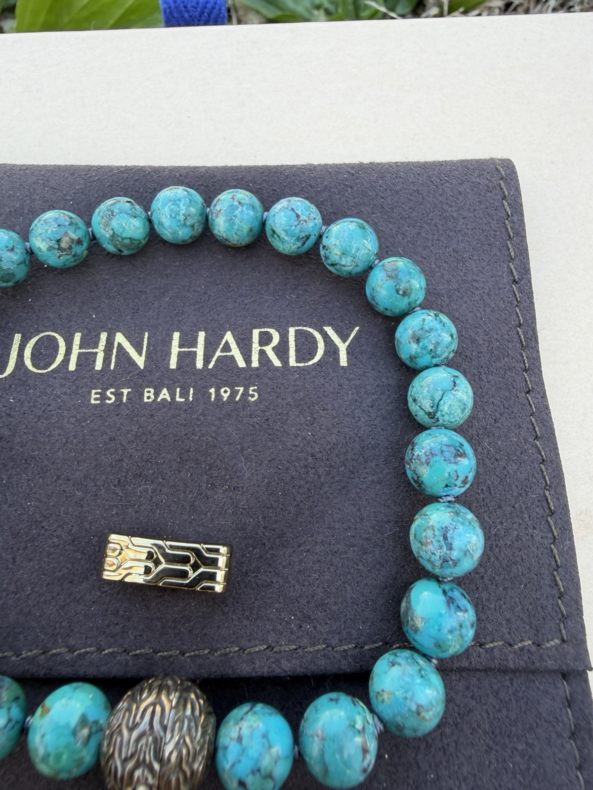 John Hardy 925 Sterling Silver turquoise Beads Bracelet
