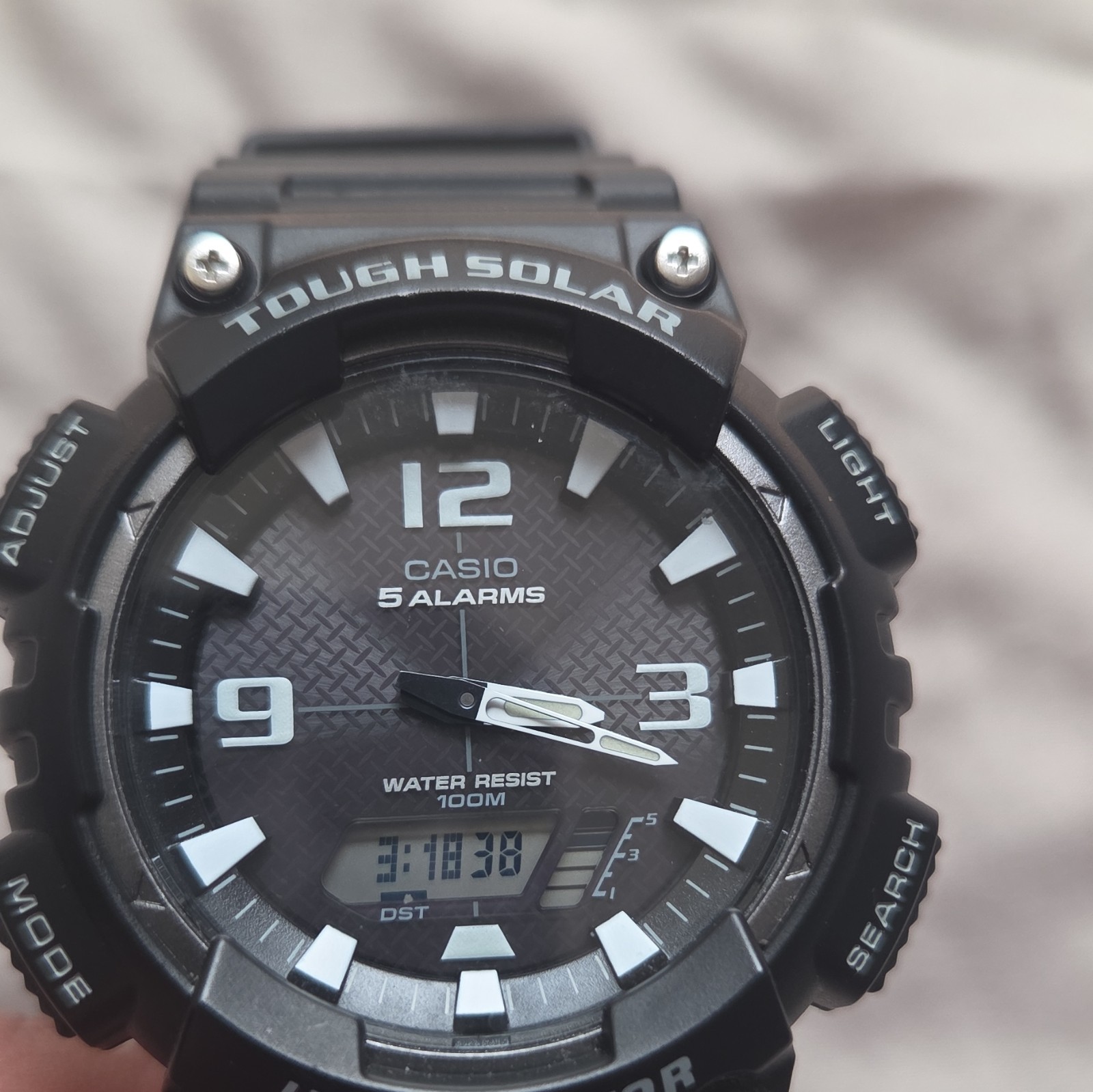 Casio Tough Solar Men’s Ana-Digi 100m 5 Alarm Black Resin Sport Watch